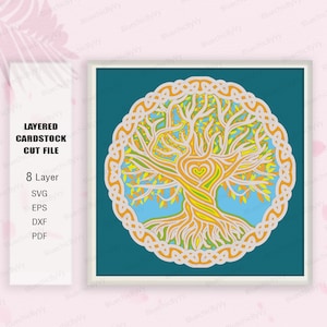 Tree Of Life Shadow Box SVG, Tree Shadow Box, Tree Of Life Light box SVG, Tree Of Life 3D Box, Shadow Box Gift, 3D Box Gift,Tree Of Life svg