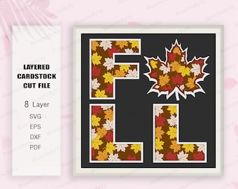 Fall Shadow Box SVG, Fall shadow box, For Cricut File, Fall Decor, Fall Gift, 3D SVG, Shadow Box Gift, 3D Box Gift, Fall SVG