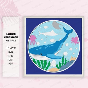 Whale Shadow Box SVG, Whale Shadow Box, Whale Gift, Whale Light Box Svg, For cricut, Shadow Box Gift, 3D Box Gift, 3D Box Gift, Whale svg
