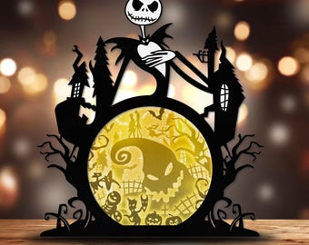 The Nightmare Before Light Box Svg, Nightmare Before 3D Box,Jack Skellington Shadow Box, Nightmare Before SVG,Christmas Decor,Christmas Gift