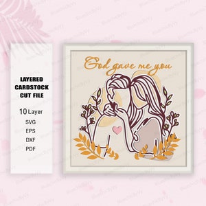 Dio mi ha dato te Shadow Box SVG per progetti Cricut fai da te, Love Light box, Love Decor, Coppia regalo, Coppia 3D, Coppia SVG, San Valentino SVG