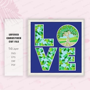 Love Tree of Life Shadow Box, Love Tree of Life Light Box Svg, Love Tree gift Svg, Tree Shadow Box, For Cricut File, Love Tree of Life svg