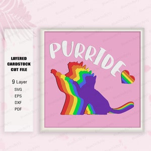 LGBT Shadow Box SVG, boîte d'ombre Lgbt, pour fichier Cricut, cadeau Lgbt, svg 3D, cadeau Shadow Box, cadeau boîte 3D, cadeau boîte 3D, svg Lgbt