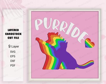 LGBT Shadow Box SVG, Lgbt shadow box, For Cricut File, Lgbt Gift, 3D svg, Shadow Box Gift, 3D Box Gift, 3D Box Gift, Lgbt svg
