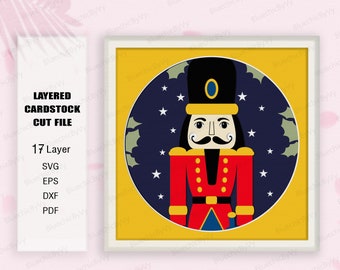 Nutcracker Shadow Box SVG, Nutcracker Shadow Box, Nutcracker 3D Box, Christmas Gifts, Nutcracker Light Box Svg,  3D Box Gift, Nutcracker svg