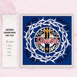 Religiöse Ostern Schattenbox svg, Schattenbox SVG, Religiöse Ostern 3D Box, Ostergeschenk, Religiöse Light Box svg, Religiöse Ostern SVG