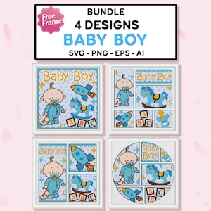 Bundel Baby Boy Shadow Box Svg, Baby Boy Light Box, Ruimteschip Boy Svg, Baby Boy Gift, Baby Boy Decor, Kind 3D Box, 3D Box Cadeau, Voor Cricut-bestand