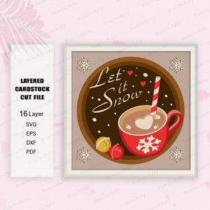Lascia che nevichi Shadow Box SVG per progetti Cricut fai da te, Lascia che nevichi Light box, Lascia che nevichi Decor, Lascia che nevichi regalo, Buon Natale SVG