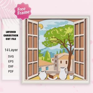 Relax By The Window Shadow Box Svg, Relax 3D Box, Relax By The Window Svg, relax corner clipart, miejsce do czytania, widok z okna clipart