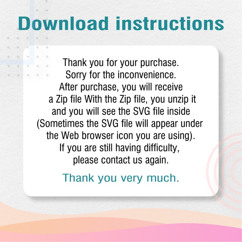 Pu&ograve; includere: Istruzioni di download per un acquisto digitale. Dopo l'acquisto, riceverai un file zip contenente un file SVG. Il file SVG potrebbe apparire come un'icona nel tuo browser web. Se hai problemi, contatta il venditore.