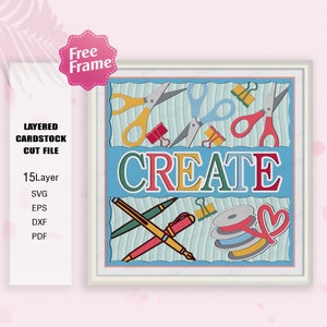 Create Paper Shadow Box svg, Teacher Gift, Teacher Light Box Svg, school Shadow Box, Cricut File, Shadow Box Gift, Teacher SVG