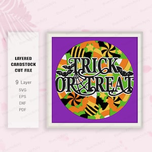 Trick Or Treat Shadow Box svg, Trick Or Treat Shadow Box, Trick or Treat boîte lumineuse, Trick or Treat, cadeau Shadow Box, Trick Or Treat, svg