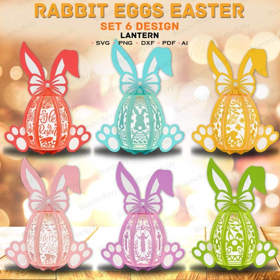 Easter Eggs Lantern Paper Cut File | He Is Risen Lantern Easter Lantern Easter Decoration Bunny Eggs Shadow Box Christian Happy Easter /K244