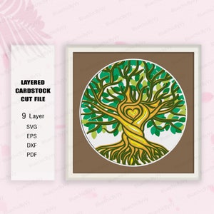 Summer Tree Shadow Box, Summer Tree Light Box Svg, Tree of Life 3D Box Svg, Tree Shadow Box,Tree of Life Svg,For Cricut File,Shadow Box Gift