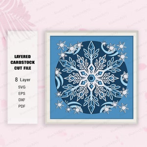 Schneeflocken Shadow Box Für Cricut-Datei, Shadow Box Geschenk, Schneeflocken 3D Box, Schneeflocken SVG