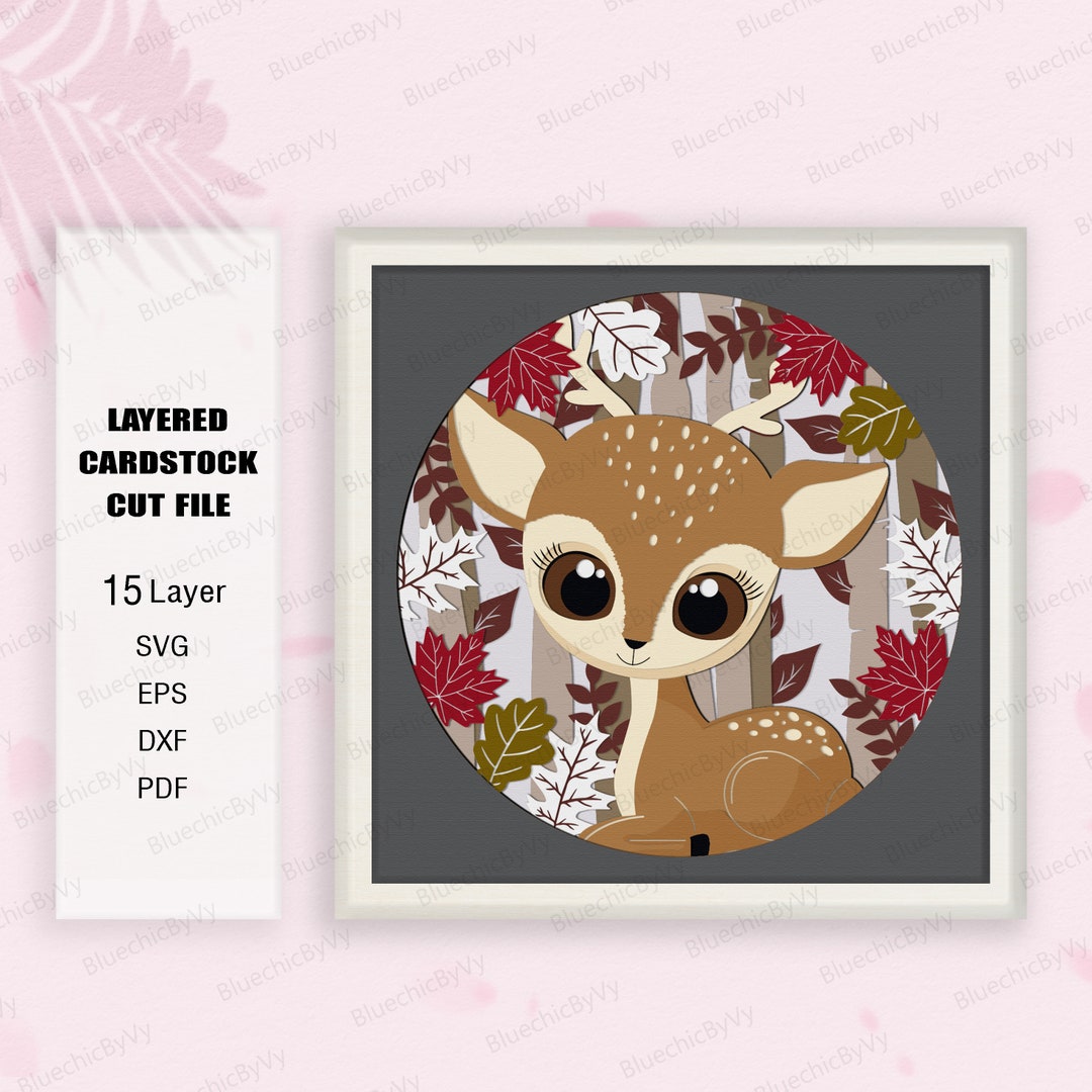 Red Deer Shadow Box SVG, Deer Shadow Box, for Cricut, Red Deer Gift