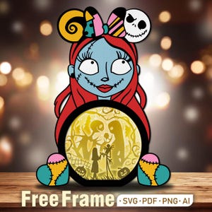 Sally Halloween light Box svg, Alptraum vor 3D Box, Jack und Sally Schattenbox, Alptraum vor SVG, Halloween Dekor, Halloween Geschenk