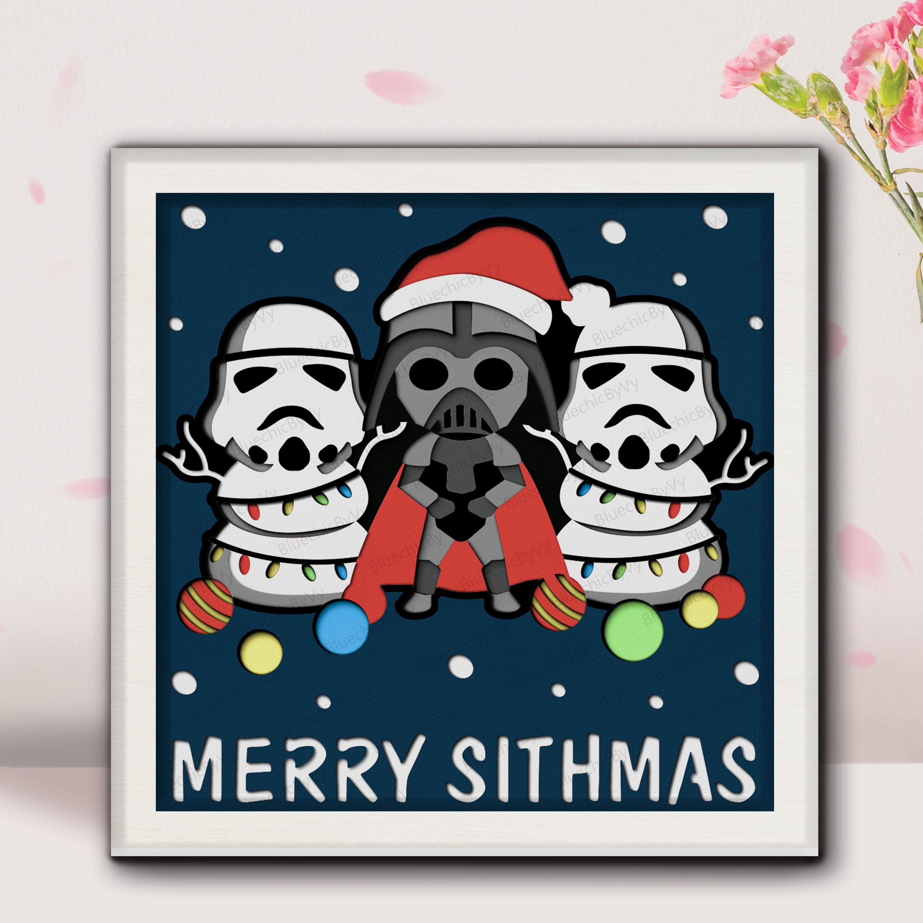 Funny Merry Sithmas Layered Shadow Box, Geek Christmas Lightbox ...