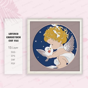 Baby Engel Schatten Box, Baby Engel Licht Box svg, Baby Geschenk svg, Baby junge svg, Baby-Mädchen svg, für Cricut-Datei, Baby Engel svg