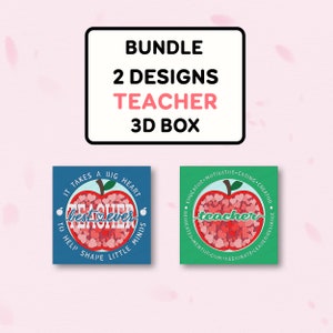 Paquete Teacher Shadow Box svg, Regalo de maestro, Caja de sombra de maestro, Caja de luz de maestro Svg, Archivo Cricut, Regalo de caja de sombra, Regalo de caja 3D, Maestro SVG