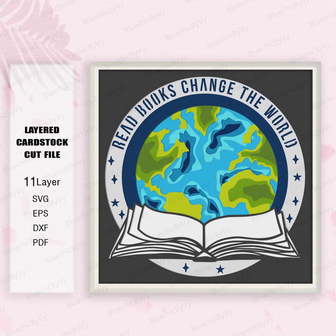 Reading Book Shadow Box SVG, Reading Book Shadow Box, Book 3D Box, Book