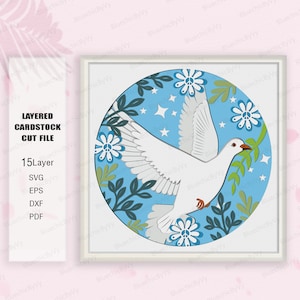 Dove Shadow Box SVG, Dove Shadow Box, Regalo Dove, Para cricut, Dove Light Box Svg, Regalo Shadow Box, Caja de regalo 3D, Dove Svg