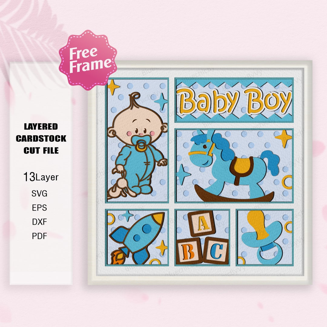 Baby Boy Shadow Box Svg, Baby Boy Light Box, Baby Boy Gift, Baby Boy