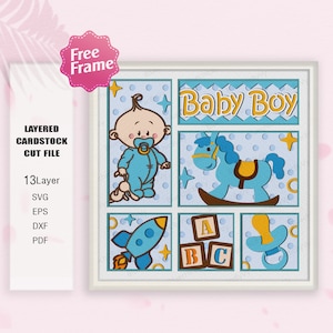 Baby Boy Shadow Box Svg, Baby Boy Light Box, Gift Baby Boy, Baby Boy Decor, Baby Boy 3D Box, Baby Boy Svg, Schaduwdoos Cadeau, Voor Cricut-bestand