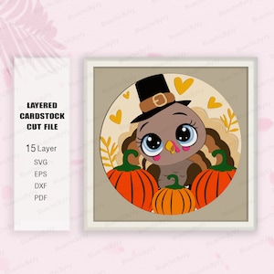 Turkey Thanksgiving Shadow Box SVG For Cricut Projects DIY, Thanksgiving Light box, Thanksgiving Decor, Thanksgiving Gift, Thanksgiving SVG