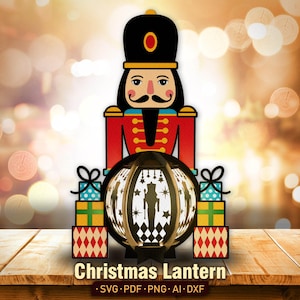 Quebra-nozes Feliz Natal Svg, Caixa de Sombras Quebra-nozes, Quebra-nozes de Natal, Lanterna de Papel Recortado, Lanterna Quebra-nozes, Feliz Natal, K89