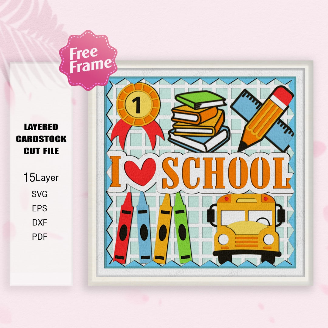 Scool Box Svg Schoolship Shadow Box Svg, Teacher Gift, School Light Box Svg, I Love ...