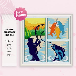 Wochenende Hooker Shadow Box svg, Angeln Light Box, Vatertagsgeschenk, Angeln Dekor, Angeln 3D Box/Angeln svg/Lustiges Angeln für Cricut-Datei