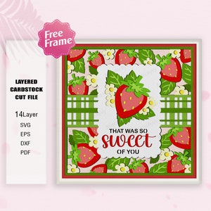 C'était si gentil de votre part SVG, boîte 3D fraise, svg fraise sucrée, boîte lumineuse fraise, boîte cadeau 3D, svg fruits, svg fraise