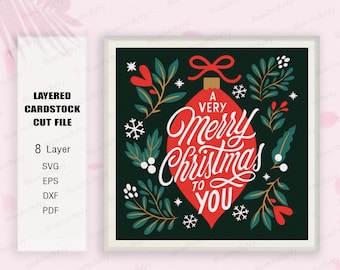 A very christmas To You Shadow Box SVG For Cricut Projects DIY, Christmas Light box, Christmas Decor, Christmas Gift, Happy Christmas SVG