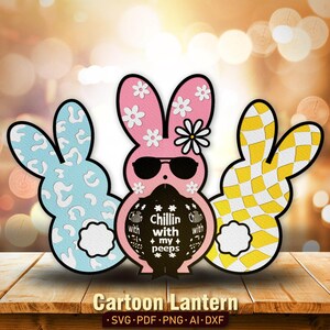 Lanterna coniglietto pasquale svg/ Lanterna pasquale svg, Lanterna coniglio pasquale, Decorazioni pasquali, Pasqua retrò Buona Pasqua Coniglio pasquale svg /K227