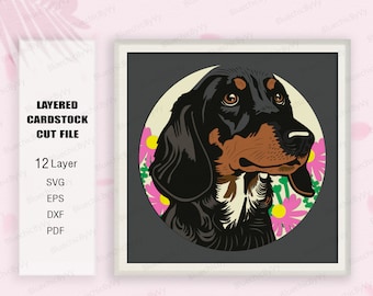 Dachshund Dog Shadow Box SVG, Dachshund Shadow Box, Gift Dog Dachshund, For cricut,Dachshund Dog Light Box Svg,Shadow Box Gift,Dachshund Svg