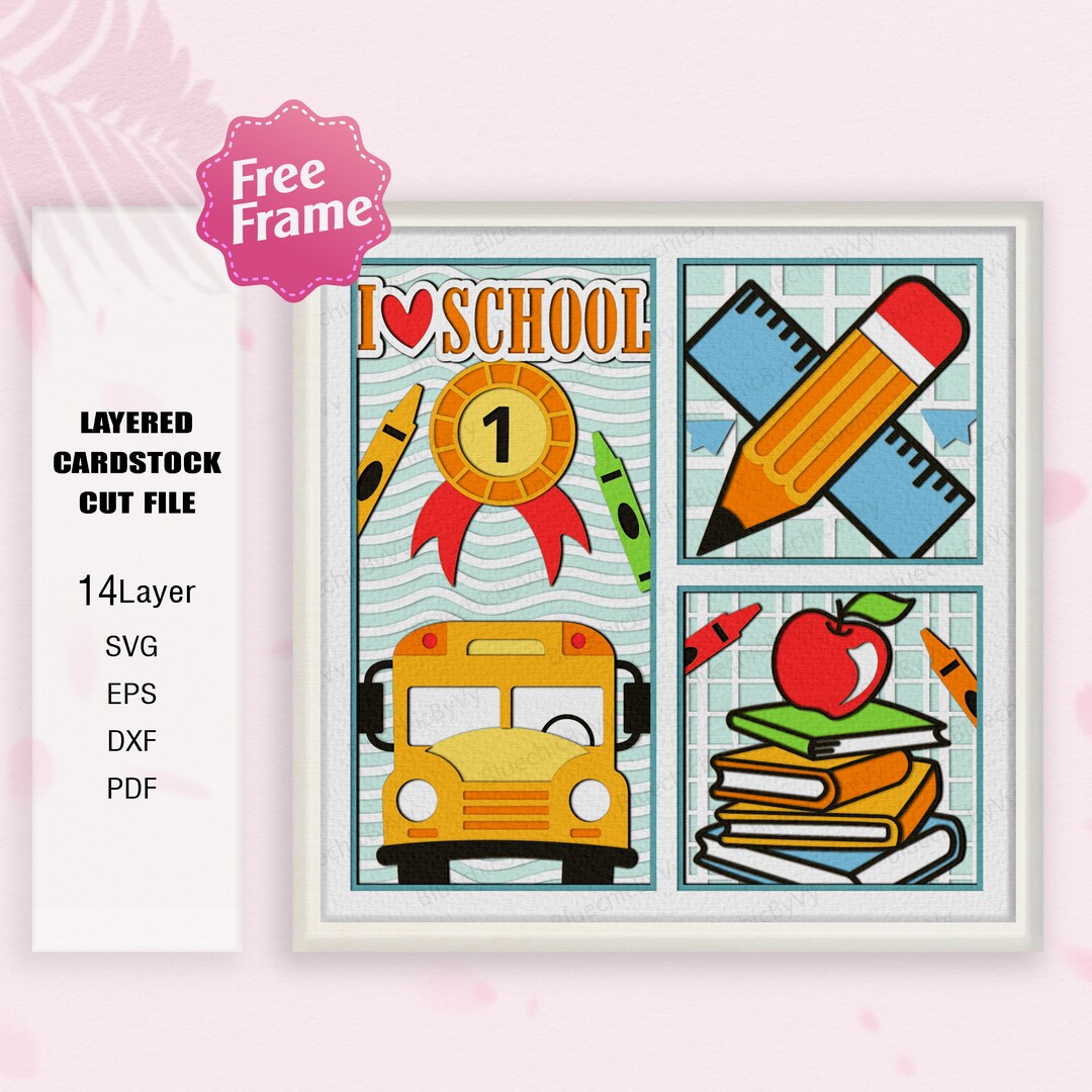 Scool Box Svg School Study Shadow Box Svg, Teacher Gift, School Light Box Svg, I Love ...