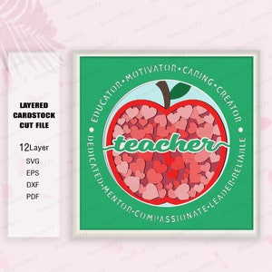 Teacher Shadow Box svg, Teacher Gift, Teacher Shadow Box, Teacher Light Box Svg, Cricut File, Shadow Box Gift, Shadow Box Gift, Teacher SVG