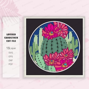 Planta suculenta Shadow Box svg, Planta suculenta Light Box Svg, Suculenta Shadow Box, Para archivo Cricut, Regalo Shadow Box, Planta suculenta SVG