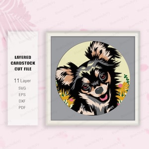 Hund Chihuahua Schattenbox SVG, HundChihuahua Schattenbox, Geschenk Hund, Für Cricut, Chihuahua Hund Licht Box SVG, Schattenbox Geschenk, Chihuahua svg