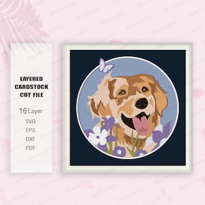 Dog Labrador Shadow Box SVG, Labrador Dog Shadow Box, Gift Dog lover, For cricut, Labrador Dog Light Box Svg, Shadow Box Gift, Labrador Svg