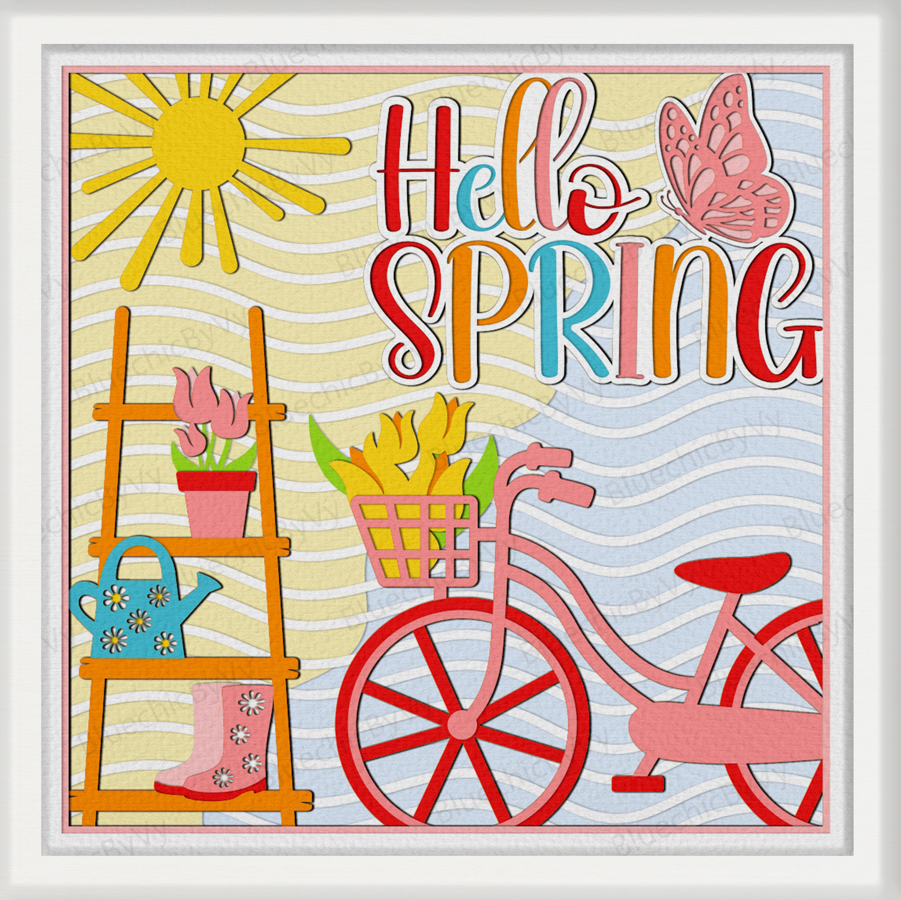 Bundle Hello Spring Shadow Box SVG, Spring Flower Butterfly 3D, Spring ...