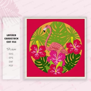 Flamingo Shadow Box SVG, Flamingo Shadow Box, For cricut,Flamingo Light Box Svg,Shadow Box Gift, 3D Box Gift,Cute Flamingo Gift,Flamingo svg