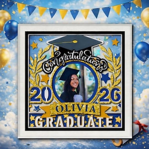 Personalized Graduation Photo Frame Paper Cut File | Graduation shadow box Graduation Gift Graduation Light Box Class of 2025 /H32