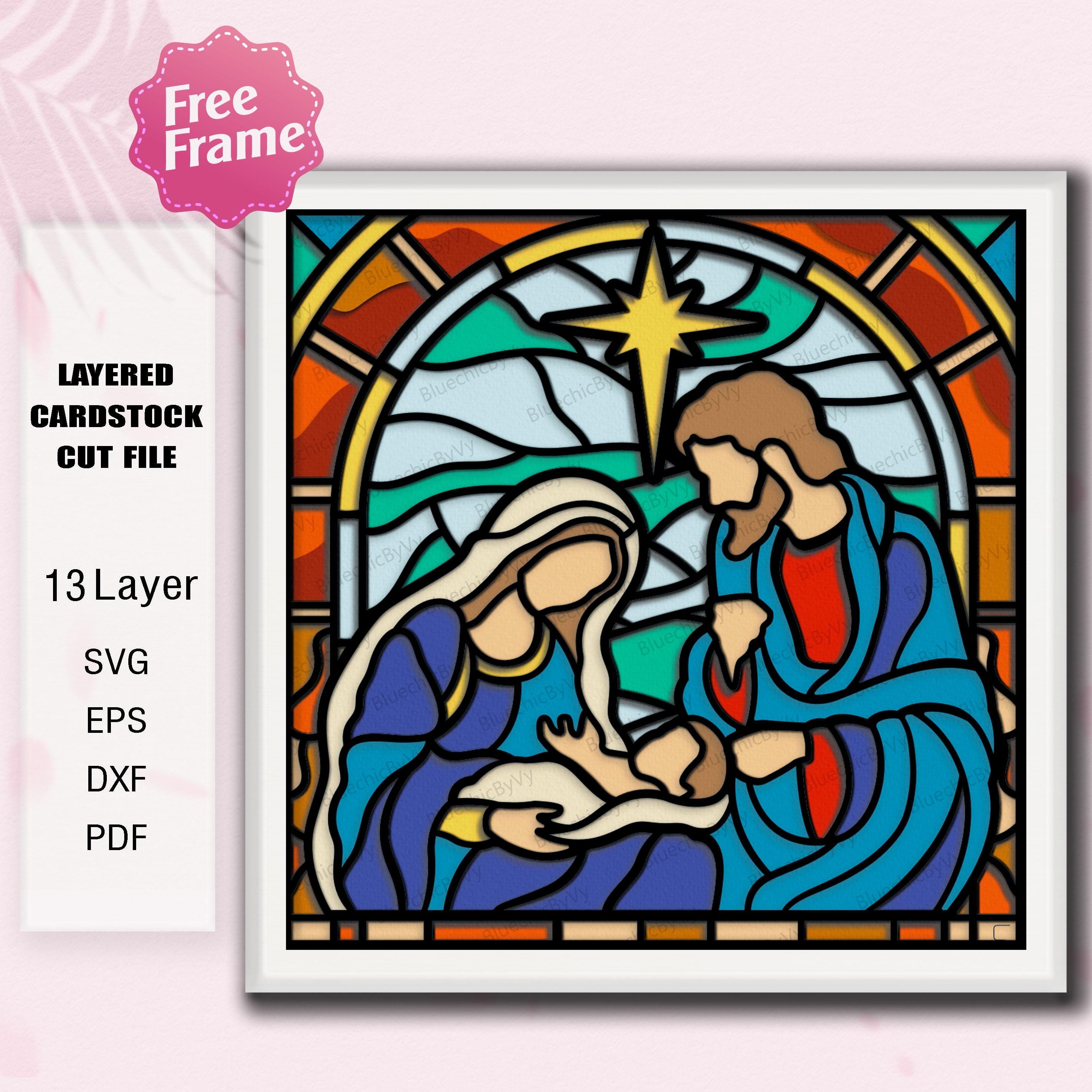 Ornement De Noël 2025 Naissance Sainte – Acrylique Effet Vitrail – 8 Cm – Collection Limitée – Cadeau Fêtes