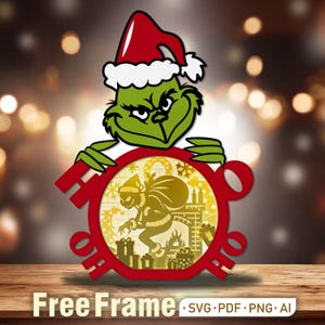 Svg de boîte à lumière de dessin animé de film, boîte 3D de Noël de personnage de dessin animé, boîte d'ombre de Joyeux Noël, SVG de Noël, décoration de Noël, cadeau de Noël