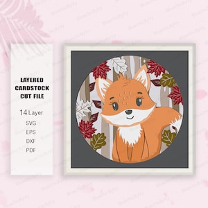 Red Fox Shadow Box SVG, Red Fox Shadow Box, voor cricut, Red Fox Gift, Red Fox Light Box Svg, Shadow Box Gift, 3D Box Gift, Red Fox Svg