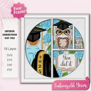 Laureato ragazzo classe del 2024 Shadow Box svg, regalo di laurea, ragazzo laureato, ce l'hai fatta 3D Box, per file Cricut, laurea 2024, laurea SVG