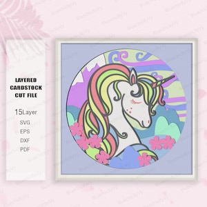 Unicorn Shadow Box SVG, Unicorn Shadow Box, Gift Unicorn , For cricut, Unicorn Light Box Svg, Shadow box Gift, 3d box Gift, Unicorn Svg