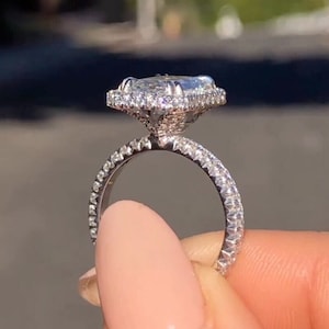 Reverse halo engagement ring best sale